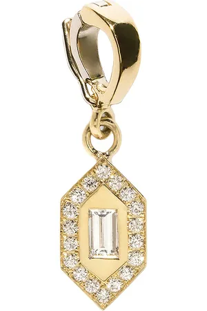 Azlee Small Diamond Charm in - Metallic Gold. Size all.