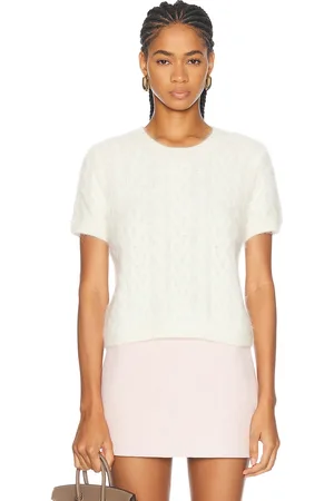 SABLYN Heron Shrunken Crewneck Tee in - Cream. Size L (also in S, M).