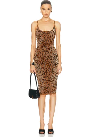 VERSACE Sleeveless Mini Dress in - Brown. Size 42 (also in ).