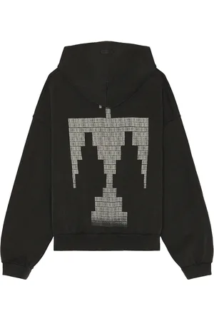 FEAR OF GOD French Terry Overlapped Thunderbird Grey Print Hoodie in - Charcoal. Size L (also in S, M, XL/1X).