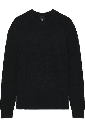 CLUB MONACO Boucle Half Diamond Crew Sweater in - Blue. Size L (also in M, S).