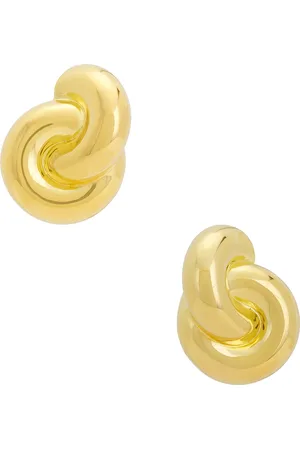 mega Jumbo Double Knot Earrings in - Metallic Gold. Size all.