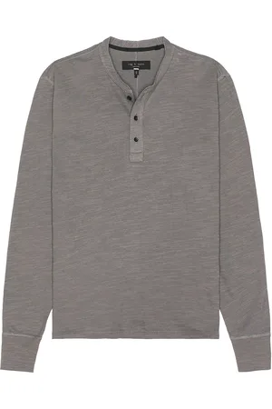 RAG&BONE Classic Flame Henley in - Grey. Size L (also in M, S).