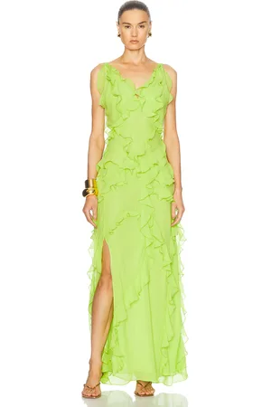 RACHEL GILBERT Cedar Gown in - Green. Size 0 (also in 1, 2, 3, 4).