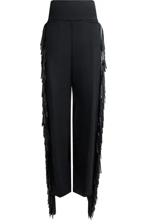 Alaïa Fringe Wide Leg Pant in - Black. Size 36 (also in 38).