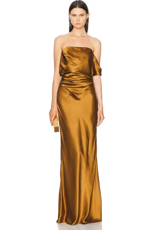 The Sei Strapless Arm Drape Gown in - Brown. Size 0 (also in 6).