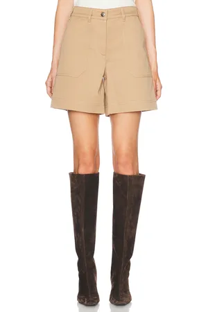 Moncler High Waisted Short in - Tan. Size 38 (also in 40, 42, 44).
