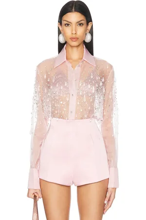 Retrofete Aubriella Embellished Shirt in - Pink. Size M (also in S).