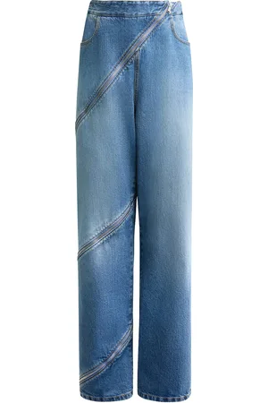 Alaïa Spiral Wide Leg in - Blue. Size 34 (also in 36, 40).