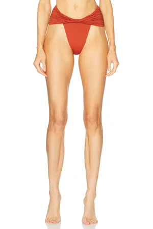 MAGDA BUTRYM Ruched Swim Bottom in - Burnt . Size 40 (also in ).