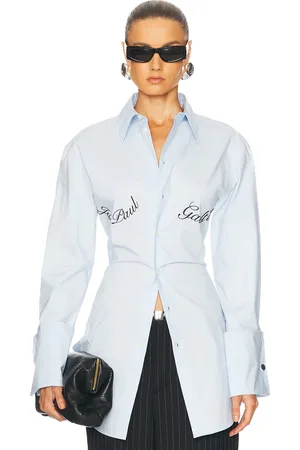 Jean Paul Gaultier Long Sleeve Button Up Top in - Blue. Size XS (also in ).