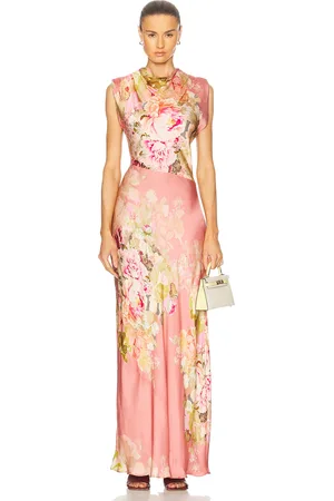 HEMANT AND NANDITA Sama Cowl Neck Long Dress in - Pink. Size XS (also in ).