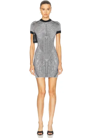 Jean Paul Gaultier Morphing Pinstripe Short Dress in - Black. Size M (also in XXS, S).
