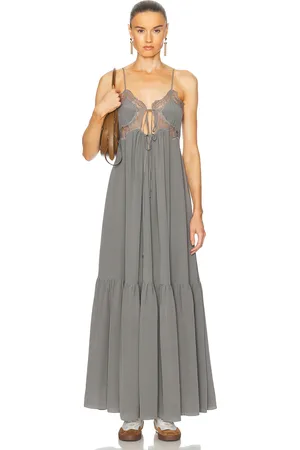 Chloé Flowy Slip Long Dress in - Grey. Size 40 (also in ).