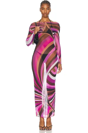 Emilio Pucci Sheer Long Sleeve Dress in - Fuchsia. Size 44 (also in ).