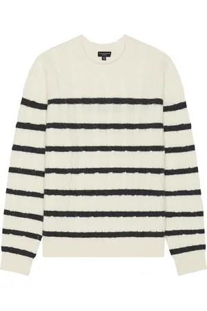 CLUB MONACO Cashmere Cable Crew Sweater in - Ivory. Size L (also in XL/1X).