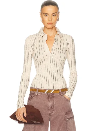 The Attico Long Sleeve Top in - Beige. Size 38 (also in 40, 42, 44).