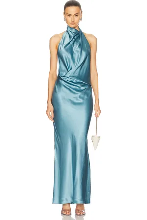 The Sei Halter Drape Bias Dress in - Blue. Size 0 (also in 6, 8).