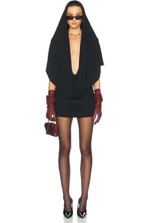 MAGDA BUTRYM Hooded Plunge Neck Mini Dress in - . Size 36 (also in ).