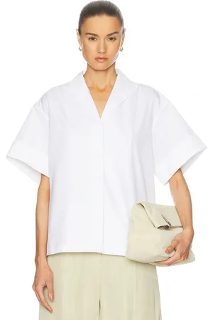 Jil Sander Cropped Cotton Poplin Shirt in - White. Size 34 (also in 38, 40).