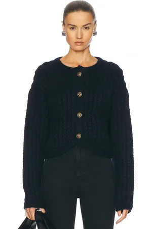 Khaite Balser Cashmere Cardigan in - Navy. Size L (also in M, S, XS).