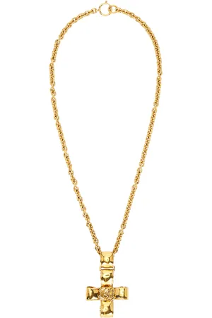 CHANEL 1994 CC Cross Necklace in - Metallic . Size all.