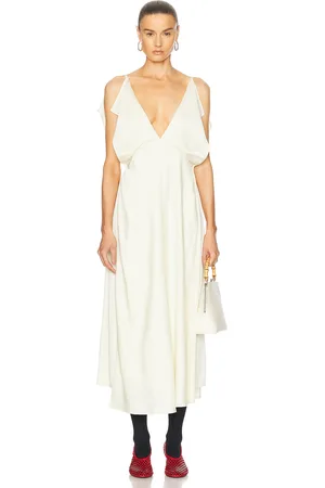 Jil Sander Sleeveless Maxi Dress in - Ivory. Size 34 (also in 36, 38, 40).