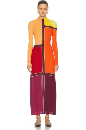 GABRIELA HEARST Apollonis Dress in - Wine,Orange. Size S (also in XS).