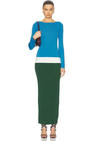 Staud Carilo Dress in Jungle Sky & Ivory - Blue,Green. Size M (also in S).