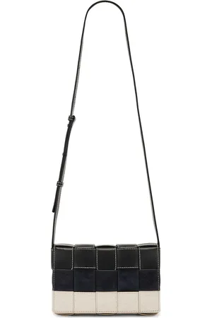 Bottega Veneta Cassette Intreccio Stitch Canvas And Suede Bag in - Black,Navy. Size all.