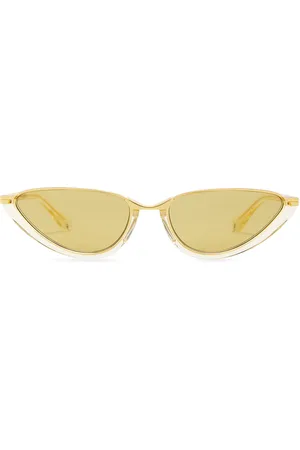 Bottega Veneta Cat Eye Sunglasses in - Metallic Gold. Size all.