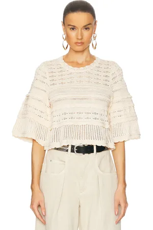 Isabel Marant Azelia Knit Top in - Cream. Size 34 (also in 36, 38, 40, 42).