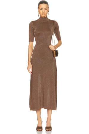 Retrofete Maribel Dress in - Brown. Size L (also in XS, S, M, XL).