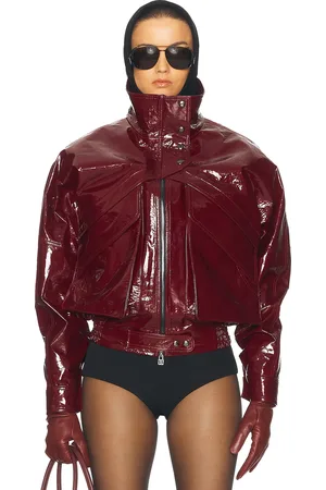 MAGDA BUTRYM Leather Jacket in - Wine. Size 36 (also in 38).