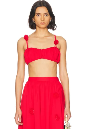 Caroline Constas Evangeline Bustier Top in - Red. Size L (also in M, S, XS).