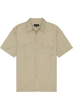 NILI LOTAN Alvaro Shirt in - Taupe. Size L (also in M, S).