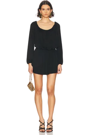 Saint Laurent Long Sleeve Mini Dress in - Black. Size 36 (also in 40).