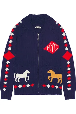 BODE Diamond Corral Cardigan in - Navy. Size L (also in M, S).
