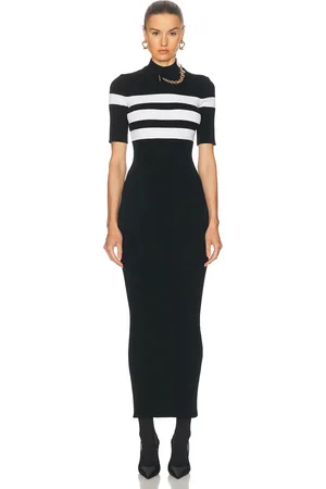 Jean Paul Gaultier Striped Long Dress in - Black. Size L (also in XS, S, M, XL).