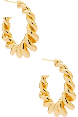 mega Twister Hoop Earrings in - Metallic Gold. Size all.