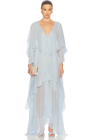 LOVESHACKFANCY Collia Dress in - Baby Blue. Size XS (also in ).