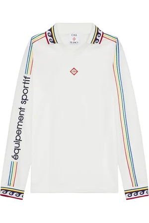 Casablanca Long Sleeve Football Shirt in - White. Size L (also in M, XL/1X).