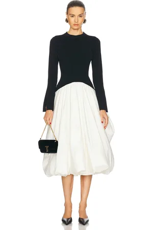 Simkhai Kenlie Mock Neck Midi Dress in - Black,White. Size S (also in ).