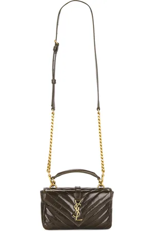 Saint Laurent Mini College Chain Bag in - Charcoal,Brown. Size all.