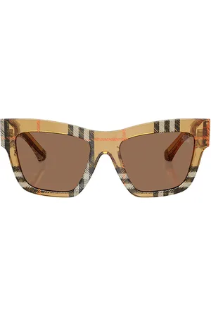 Burberry Check Square Sunglasses in - Beige. Size all.