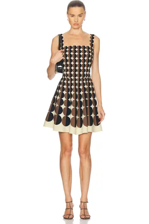 Oscar de la Renta Wool Mini Dress in - Brown. Size 0 (also in 4, 6).