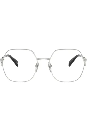 Prada Square Eyeglasses in - Metallic . Size all.