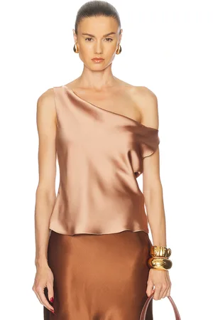 Norma Kamali Drop Shoulder Maria Top in - Brown. Size L (also in M, S, XL, XS).