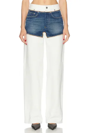 Jean Paul Gaultier Petit Grand Wide Leg in - White,Blue. Size 30 (also in ).