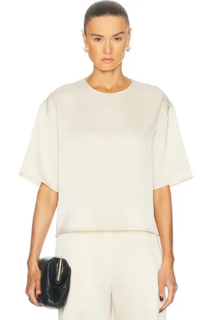 Leset Barb Boxy Tee in - Cream. Size L (also in M, S, XS).